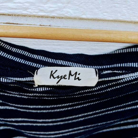 Stripe Knot Tie Asymmetrical Top by Kye Mi - Picture 2 of 5